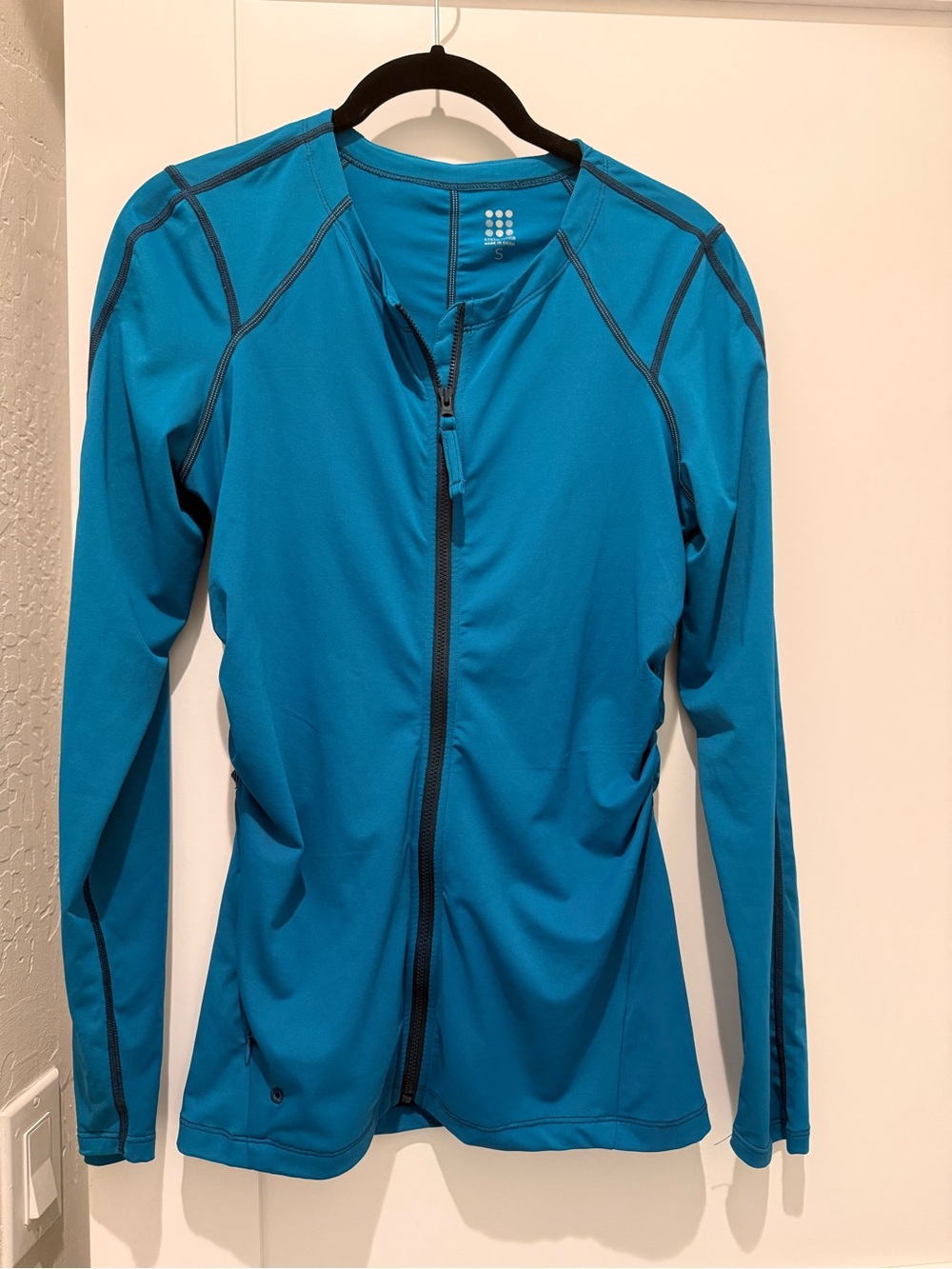 Title nine Teal Zip-Front Active Jacket with Dark Stitching